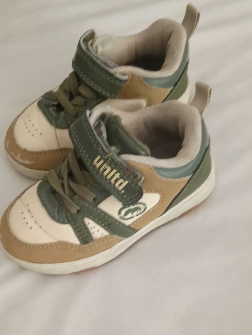 Kids Green and Tan Athletic Sneakers - Style
